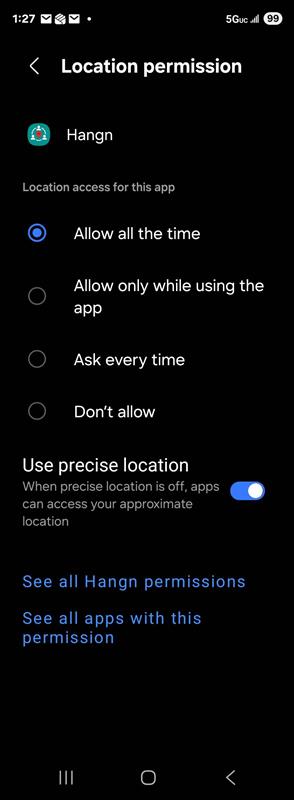 Android Settings Location Permission